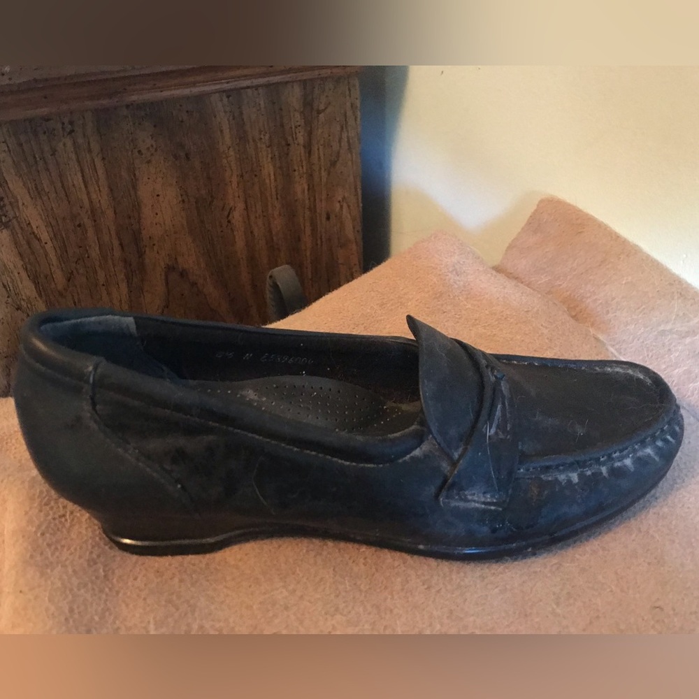 Sas shoes loafers comfortable great support heel support black made in USA